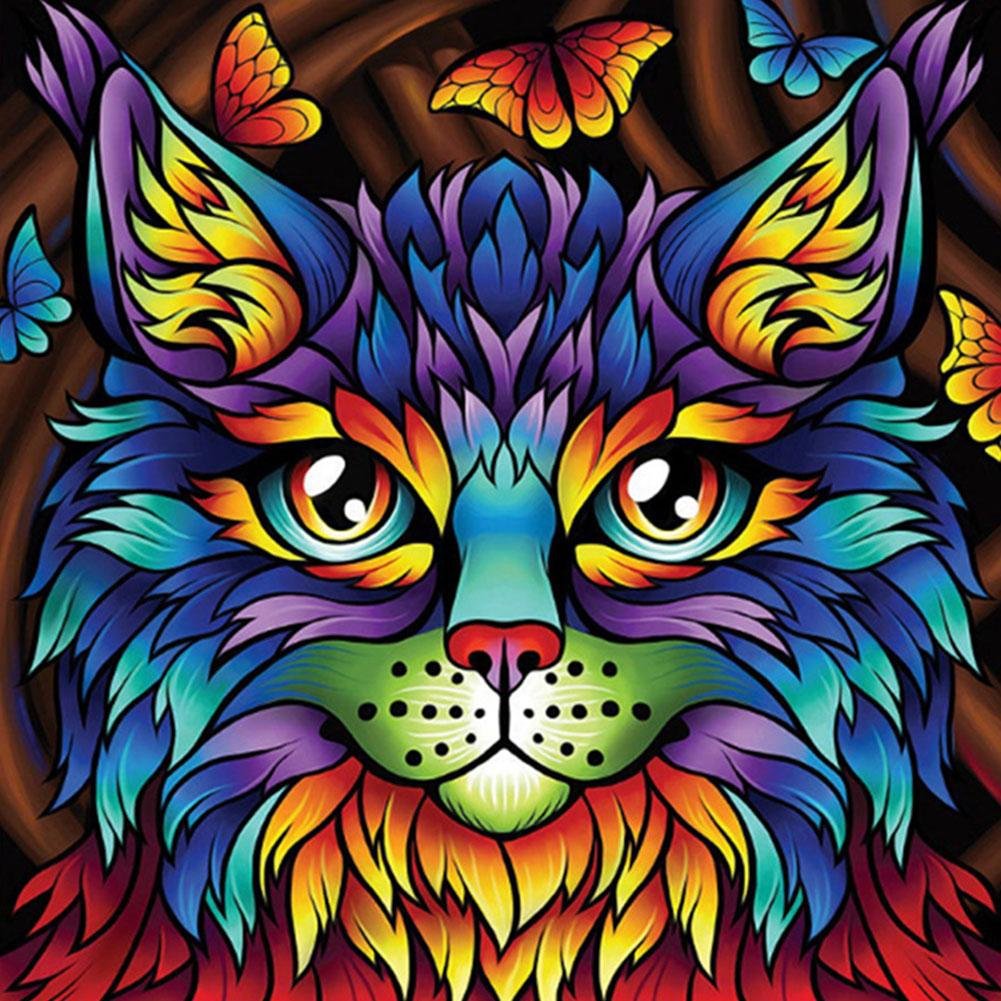 Diamond Painting - Full Round - Colorful Cat