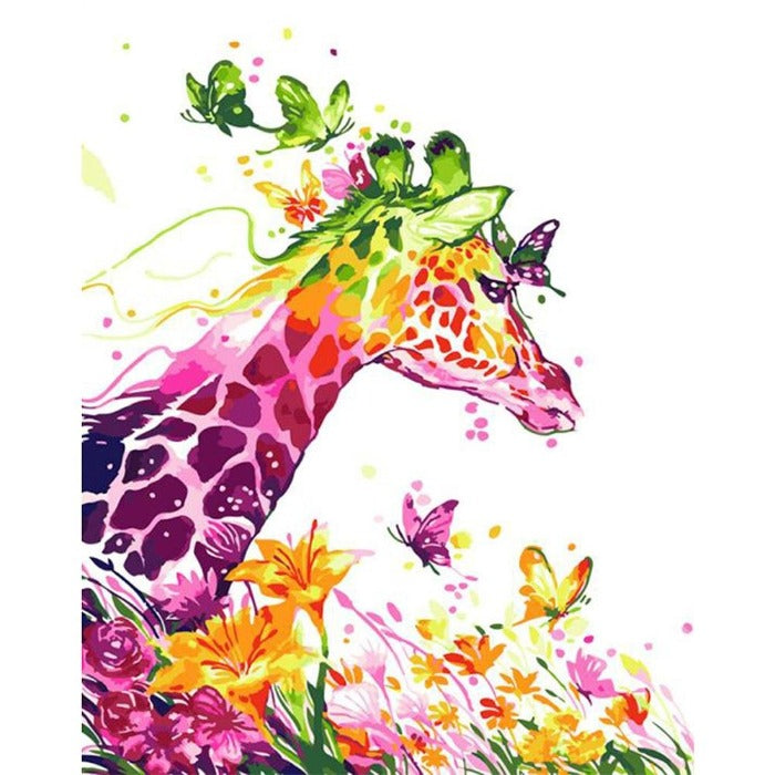 Giraffe Hand Painted Canvas Digital Oil Art Picture Home Wall Decor