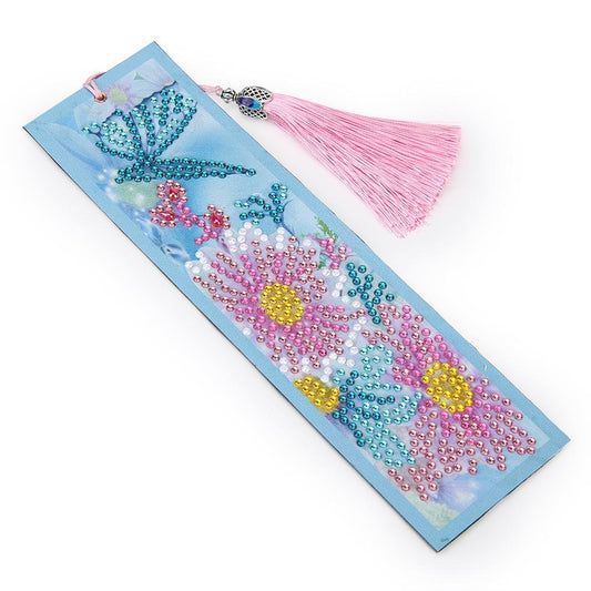 DIY Flower Special Shaped Diamond Painting Leather Tassel Bookmark Crafts