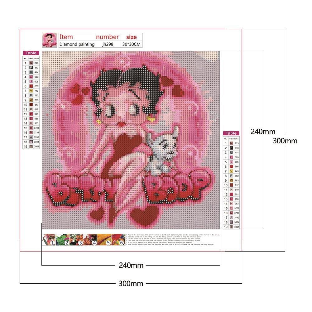 Kit de pintura de diamante DIY 5D - rodada completa - Betty Boop