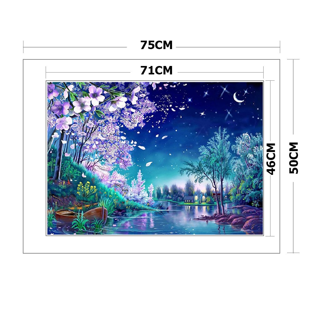 11ct Stamped Cross Stitch - Romantic Starry Sky(50*75cm)