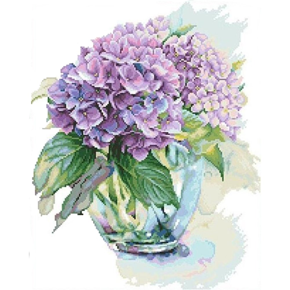 11ct Stamped Cross Stitch Hydrangea( 36*46cm)