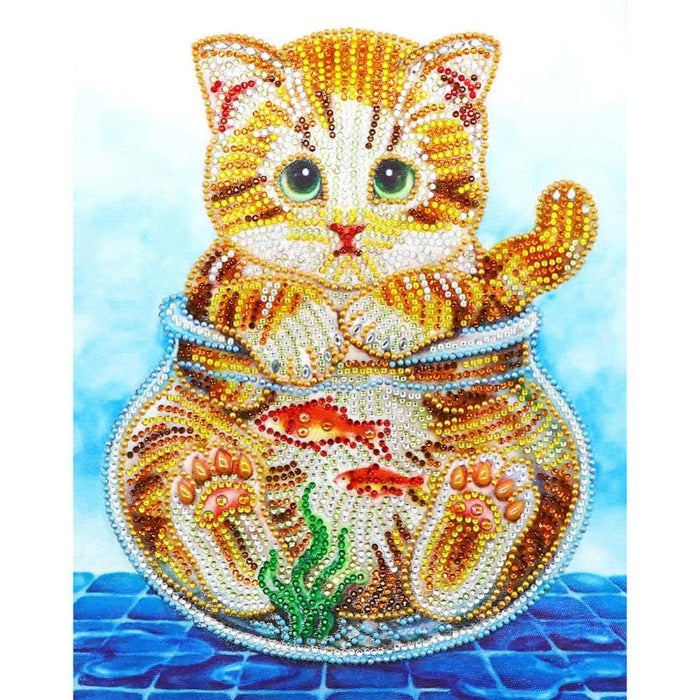 5D DIY Diamond Painting Kit Crystal Rhinestone Cat