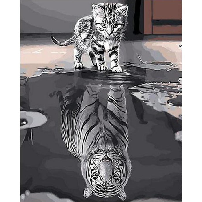 Novelty Reflection Hand Painted Canvas Oil Art Picture Craft Home Wall Decor 