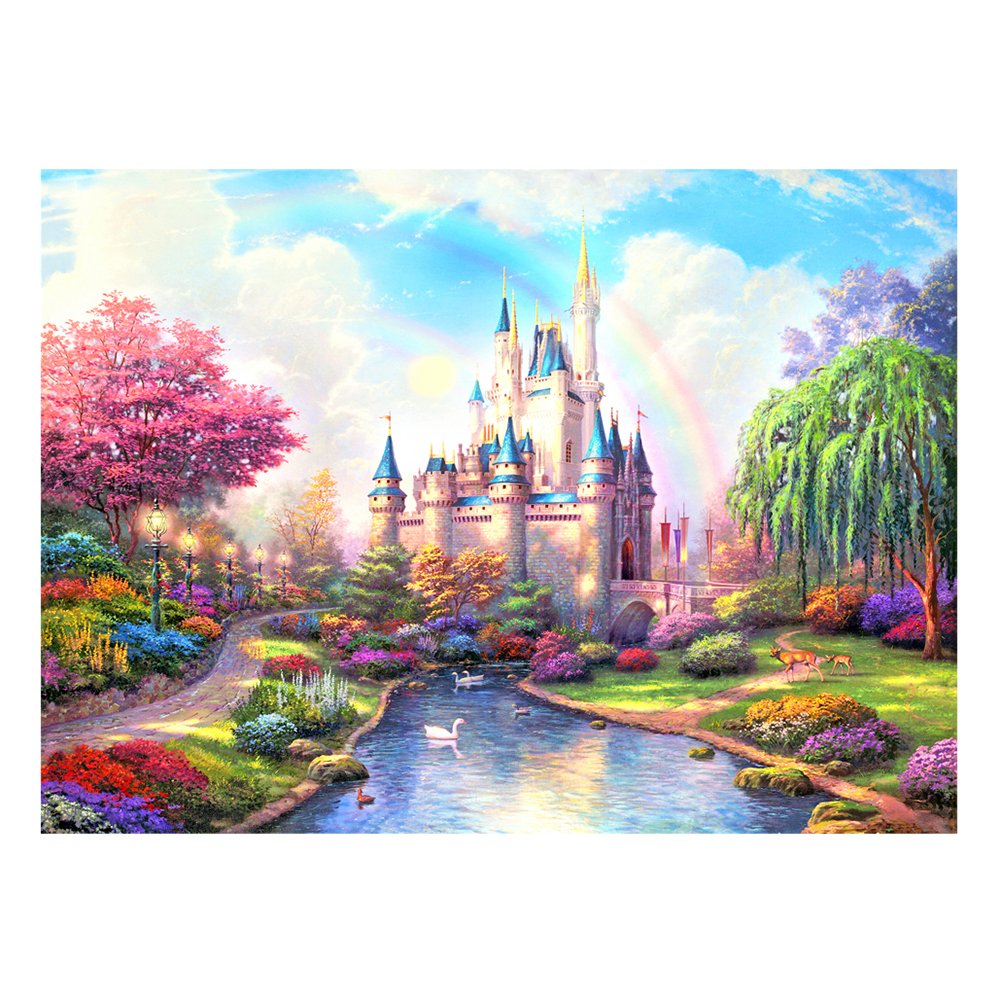 11ct Stamped Cross Stitch Castle Quilting Fabric (72*55cm)