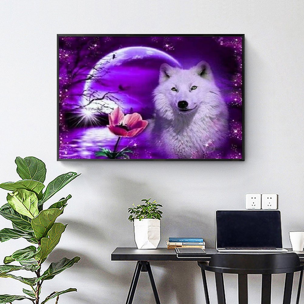 Pintura Diamante - Volta Completa - Lobo da Lua