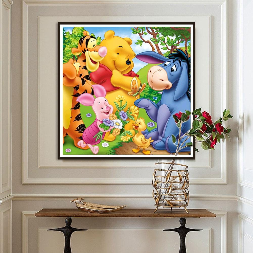 5D DIY Full Drill Diamond Painting Winnie The Pooh Kit For Home Decoration.
