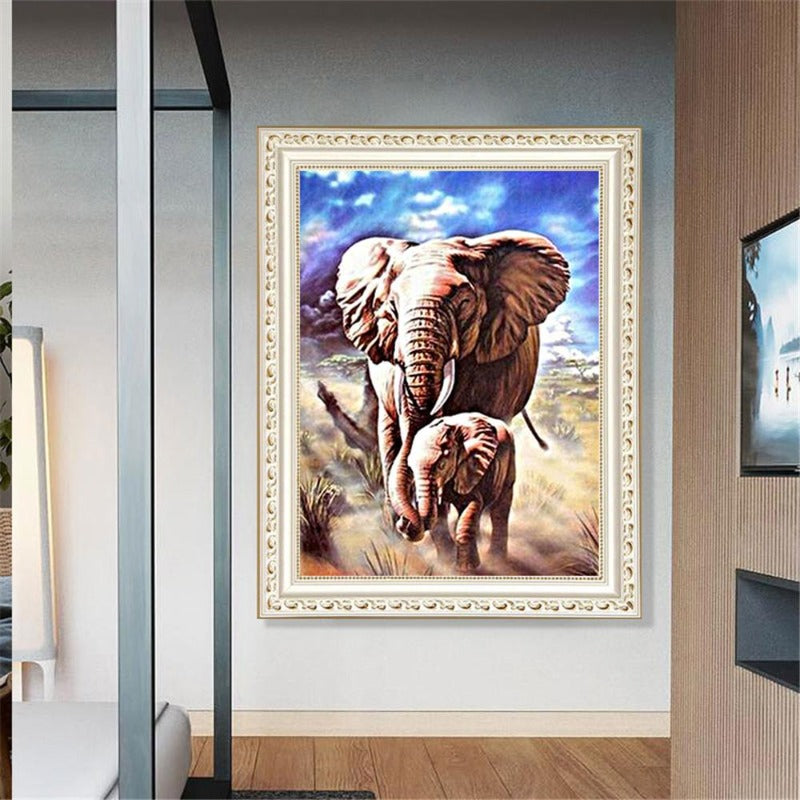 African elephant Full Square 5d Diamond embroidery