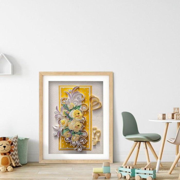 Yellow Flower Crystal Rhinestone Diamond Painting decorate your home
