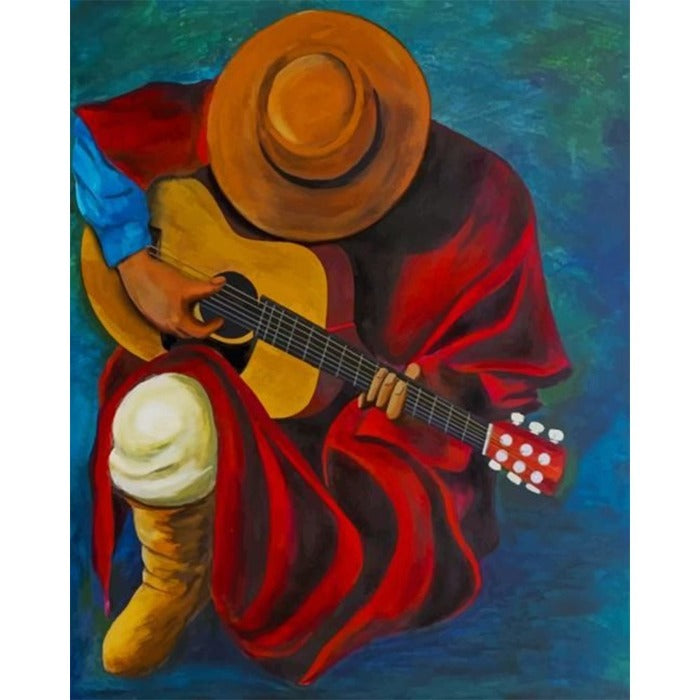 Frameless Oil Paint By Numbers Guitar Singer Acrylic paint Canvas Picture