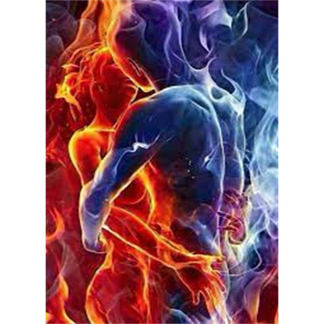5D Diamond Paintings Art Ice and Fire Couple Hug