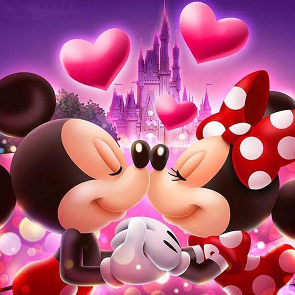 Diamond Painting - Full Round / Square - Mickey & Minnie Mouse Falling Love