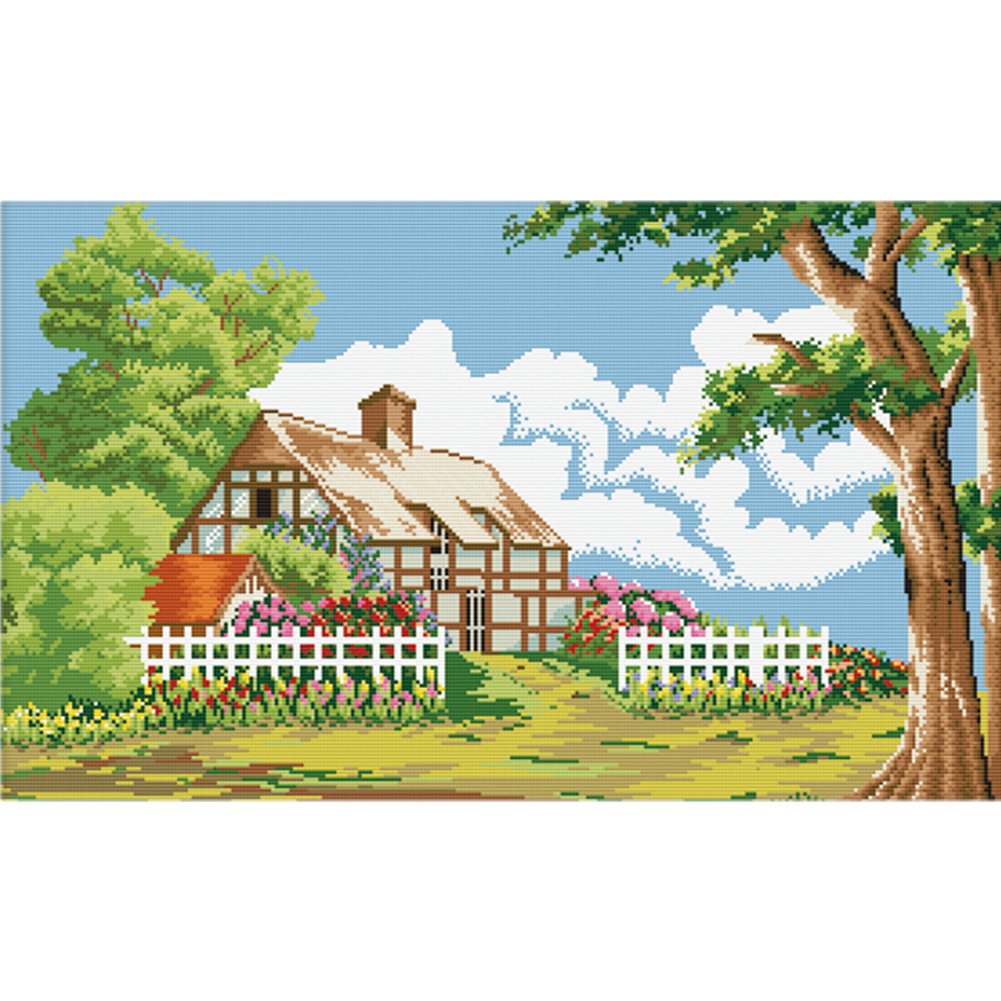 11ct Stitch Cross Stitch Fence House(73*47cm)