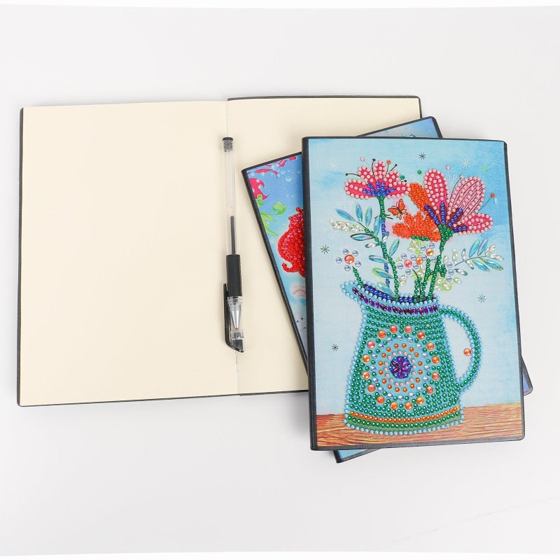 A5 5D Notebook DIY Part Special Shape Rhinestone Diary Book | Vase of Flowers【diamondpaintingsart】
