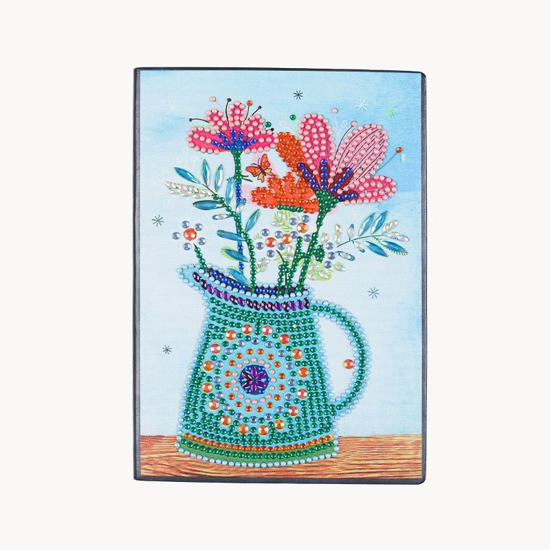 DIY Part Special Shape Rhinestone Notebook | Vase of Flowers