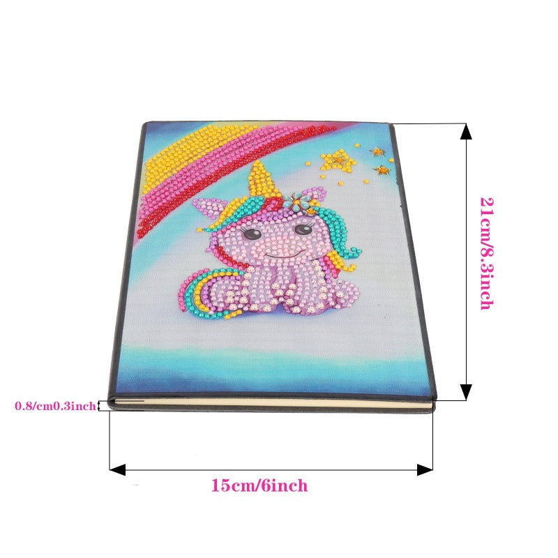 A5 5D Notebook DIY Part Special Shape Rhinestone Diary Book | Unicorn【diamondpaintingsart】