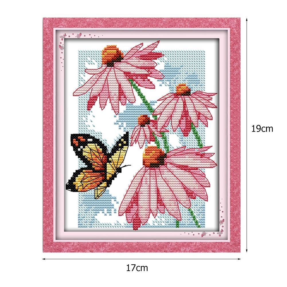 14ct Stamped Cross Stitch - Flowers (19*17cm)