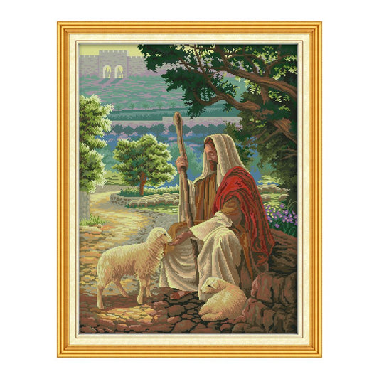 14ct Stamped Cross Stitch Jesus Shepherd(48*61cm)