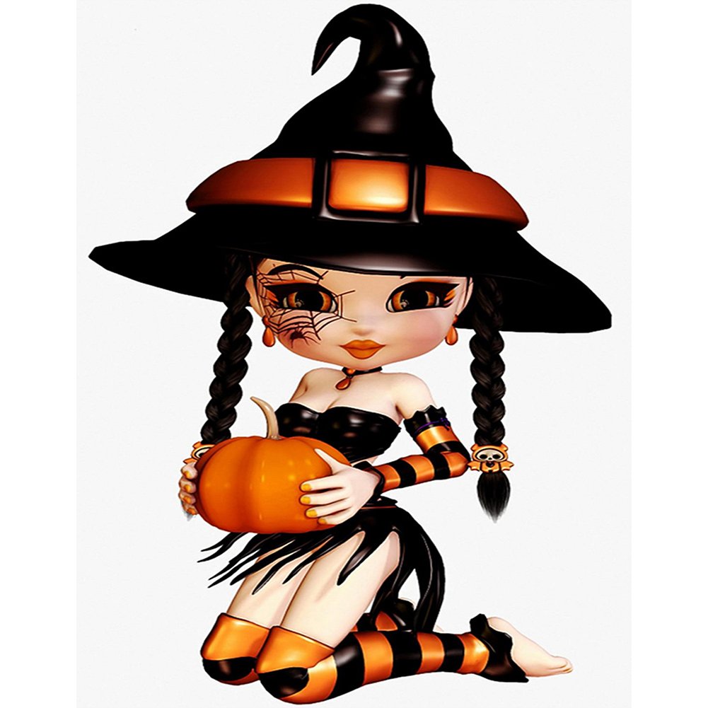 11ct Stamped Cross Stitch Cartoon Witch( 30*40cm)