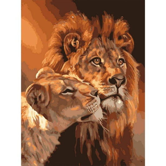 Paint By Number Oil Painting Snuggle Lions (40*50cm)