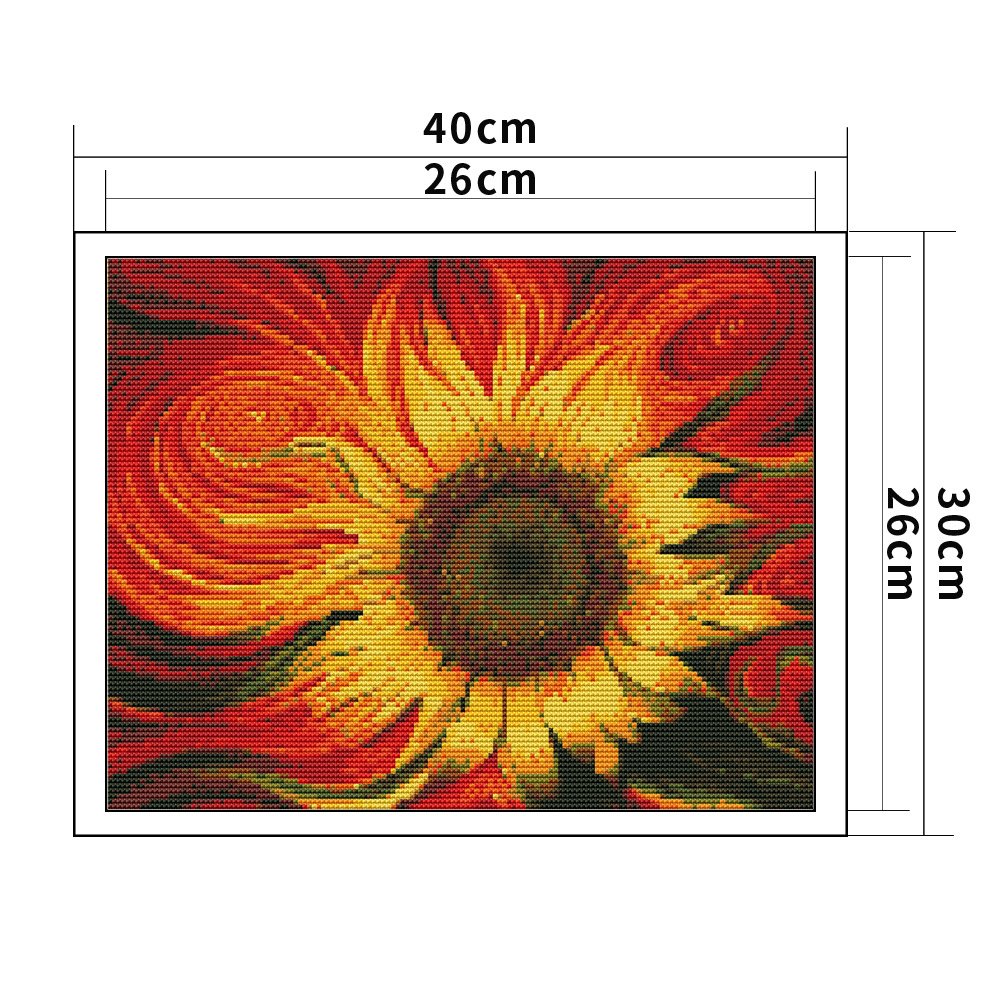 11ct Stamped Cross Stitch - Sunflowers  (30*40cm) A