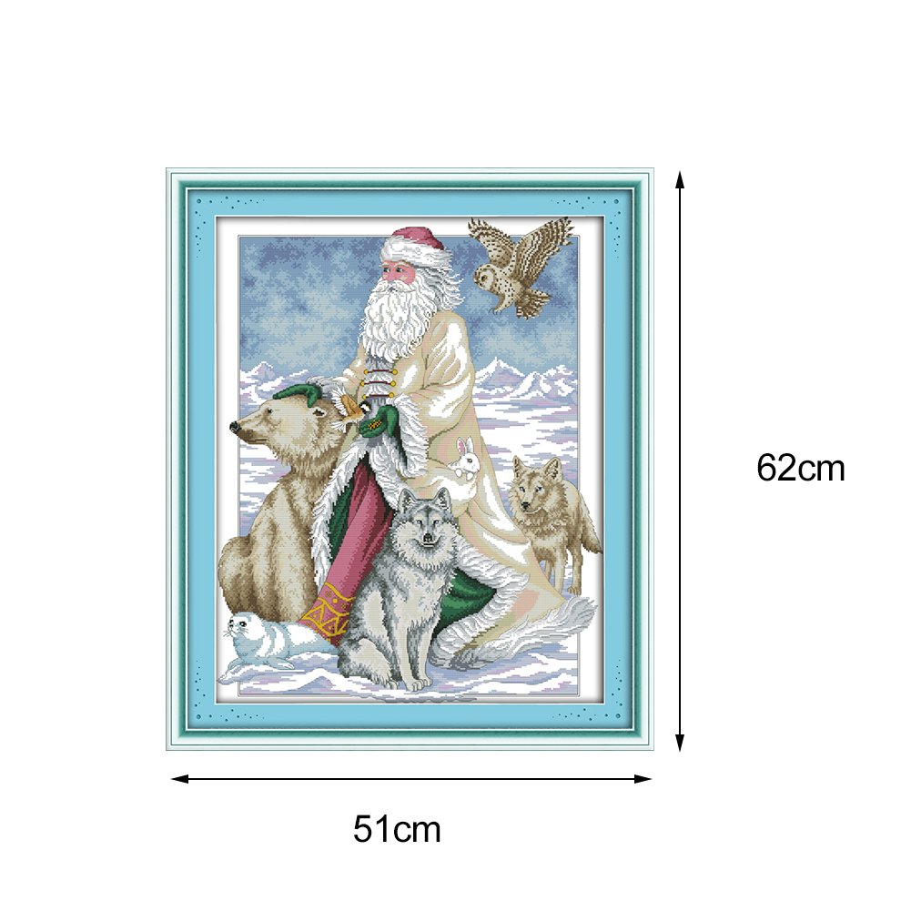 Ponto Cruz Estampado 14ct - Papai Noel (62*51cm)