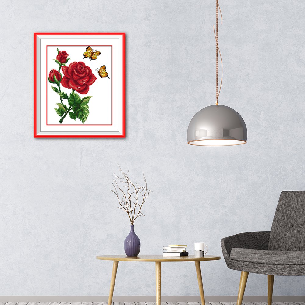 14ct Stamped Cross Stitch - Rose(30*26cm)