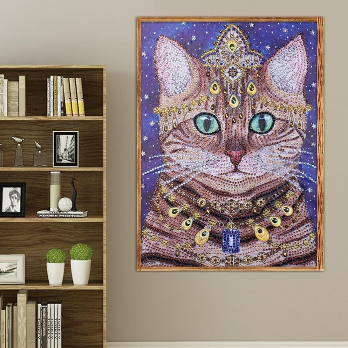 5D DIY Special Shaped Diamond Painting Noble Cat
