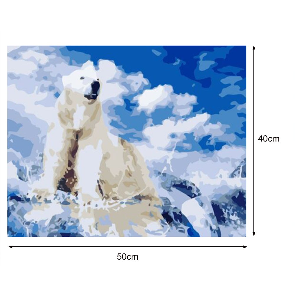 Pintar por Número - Pintura a Óleo - Urso Polar Sentado (40*50cm)