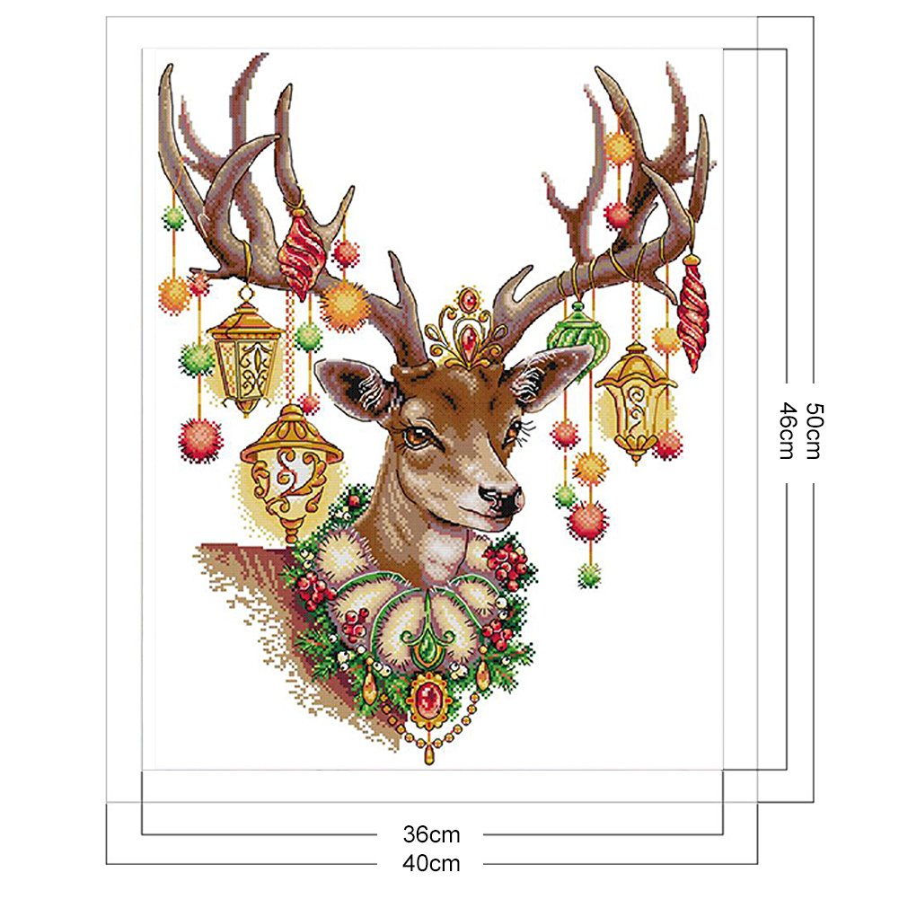 Punto de Cruz Estampado 11ct - Elk (40*50cm)