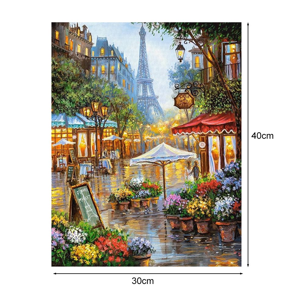 Paint By Number Oil Painting Living Room Wall Art Home Decor City Flower