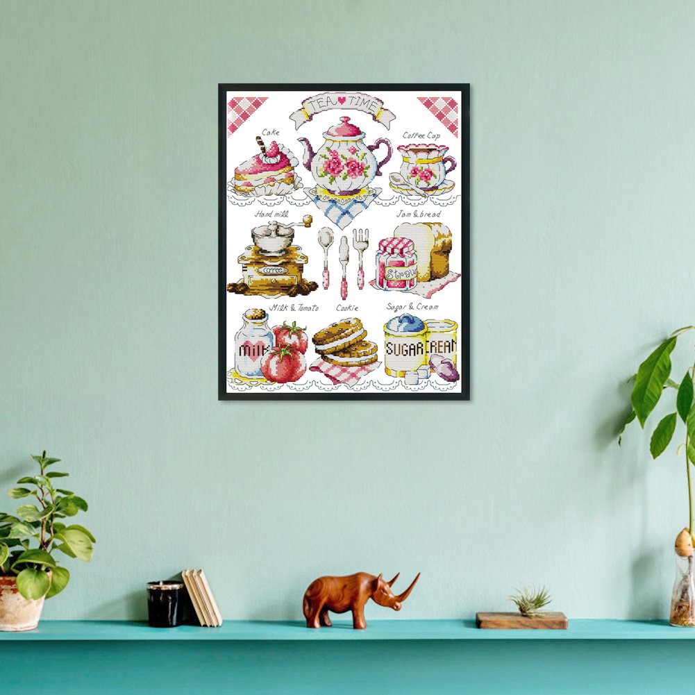 14ct Stamped Cross Stitch - Afternoon Tea Time(36*44cm)