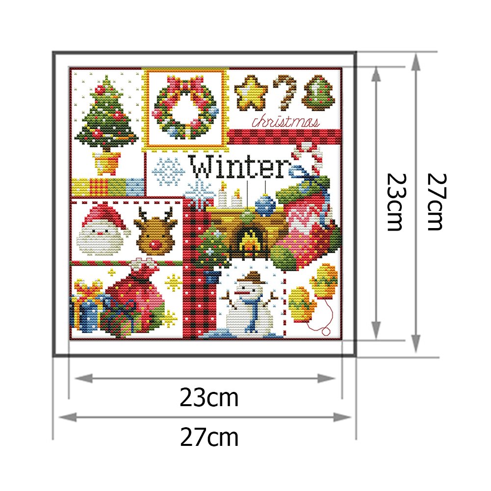14ct Stamepd Cross stitch - Winter (27*27cm