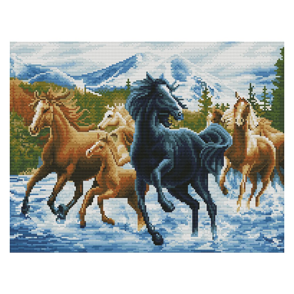 11ct Stamped Cross Stitch Horse (50*40cm)