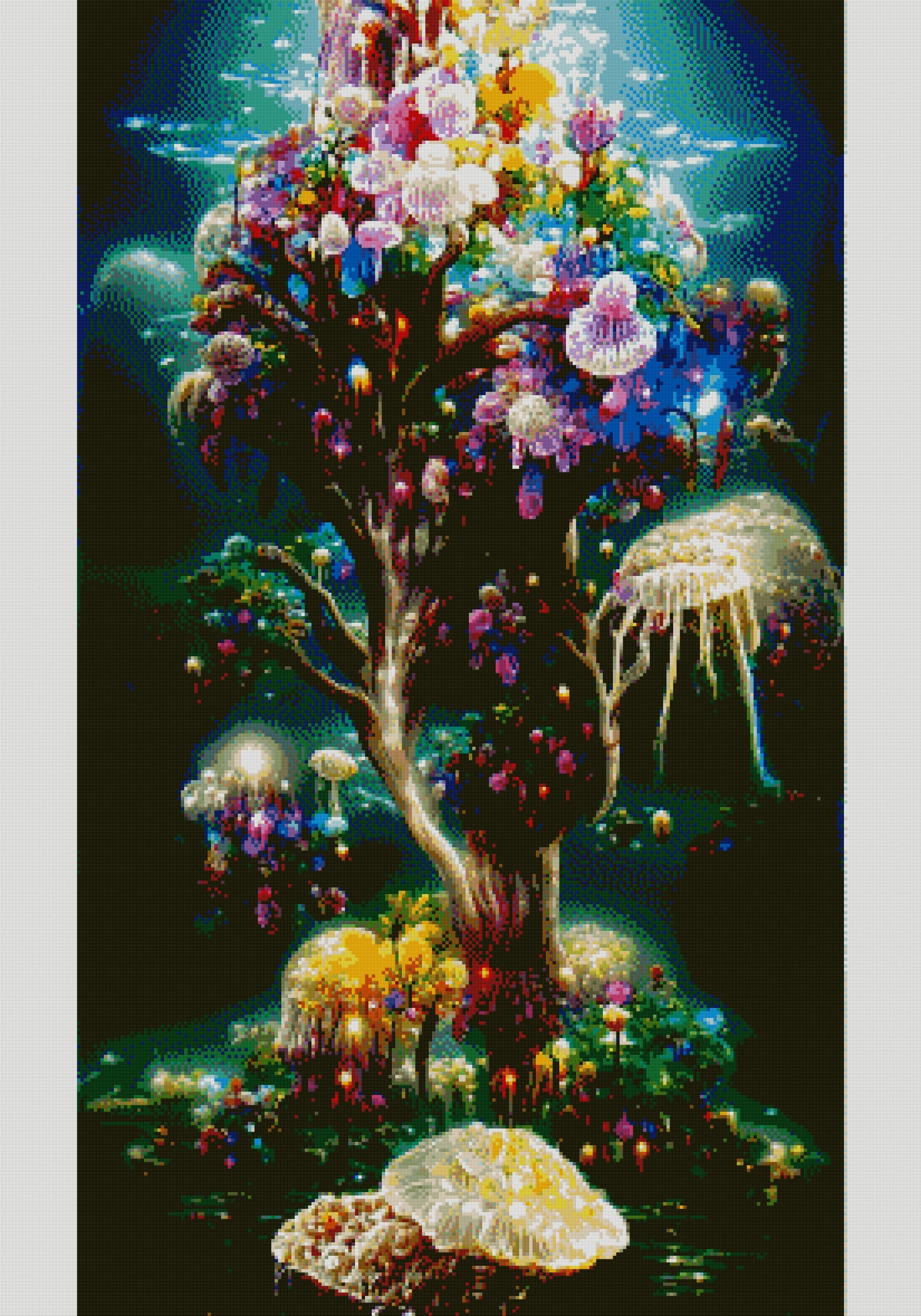 Full Round/Square Diamond Painting Kits | Colorful Flower 40x70cm 50x80cm B