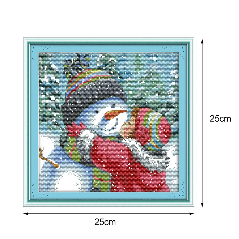 14ct Stamped Cross Stitch - Snowman (25*25cm)