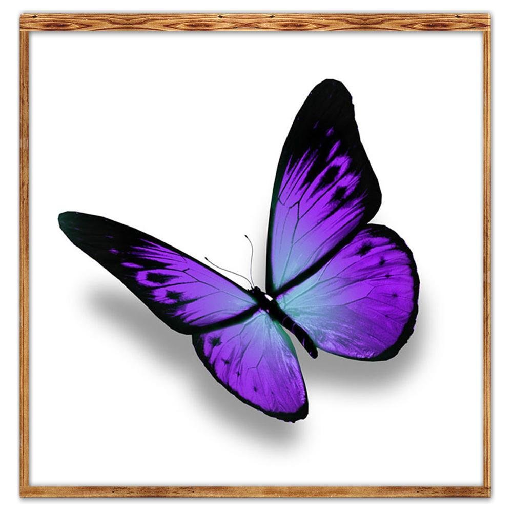 Diamond Painting - Partial Round - Purple Butterfly A