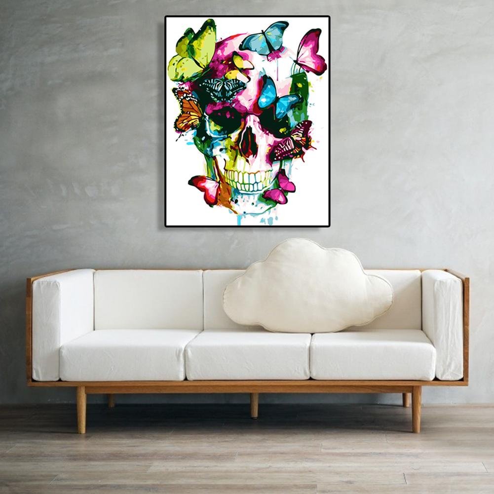 Paint By Number - Oil Painting - Skull Butterfly (40*50cm)