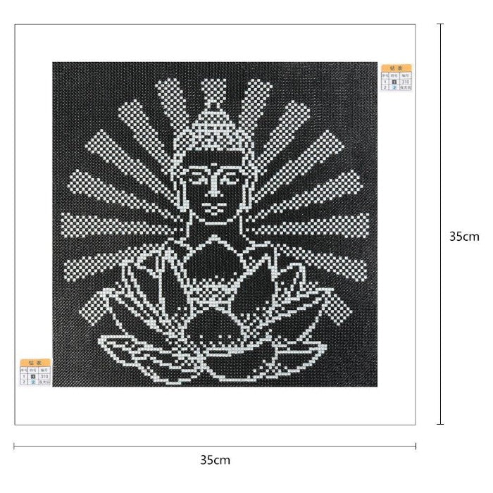 35*35cm Buddha Crystal Rhinestone Luminous Diamond Painting