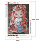 Kit de pintura de diamantes DIY - Ronda completa - Linda muñeca de niña con cabello rizado