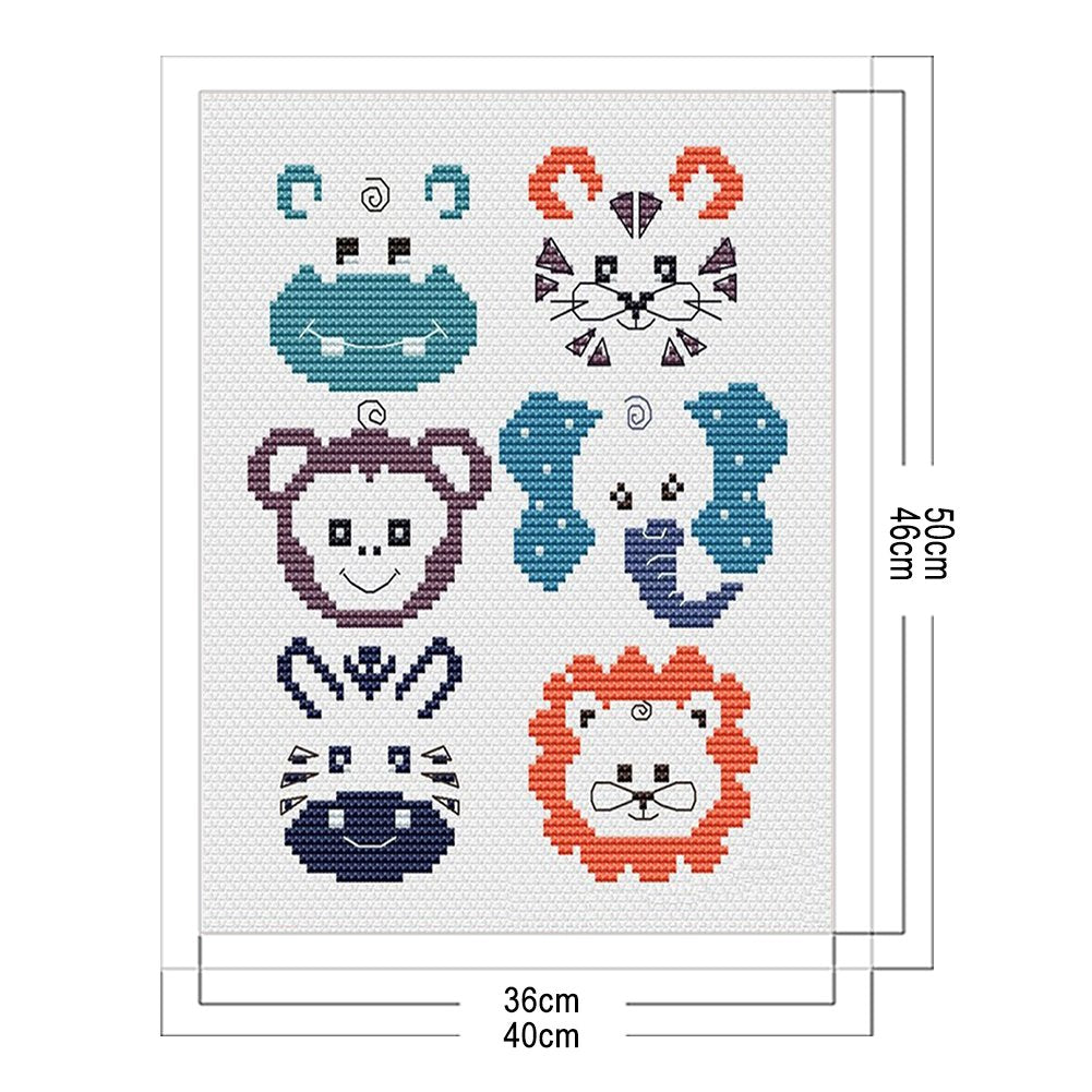 11ct Stamped Cross Stitch Animal Head ( 40*50cm)