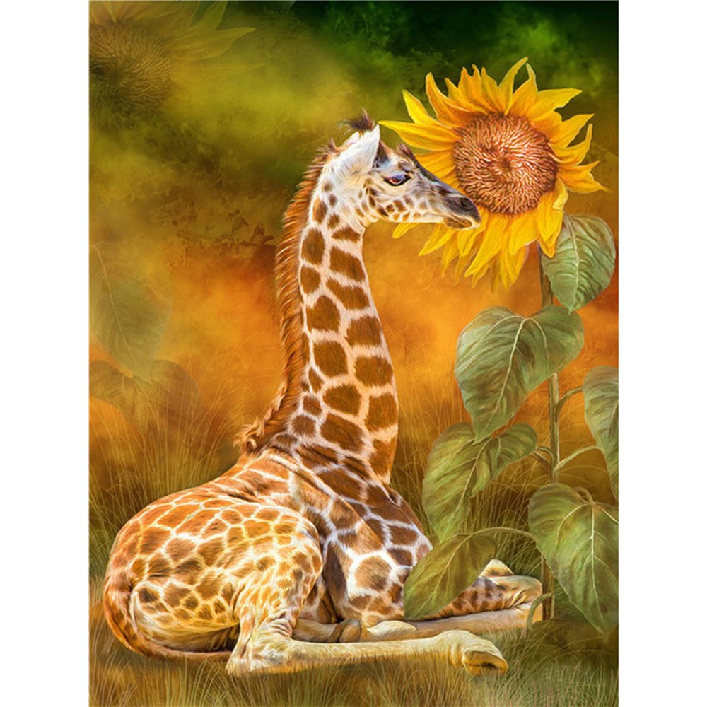 Giraffe & sunflower diamond painting artcraft