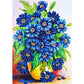 DIY 5D Crystal Rhinestone Diamond Painting Kit Blue Flower