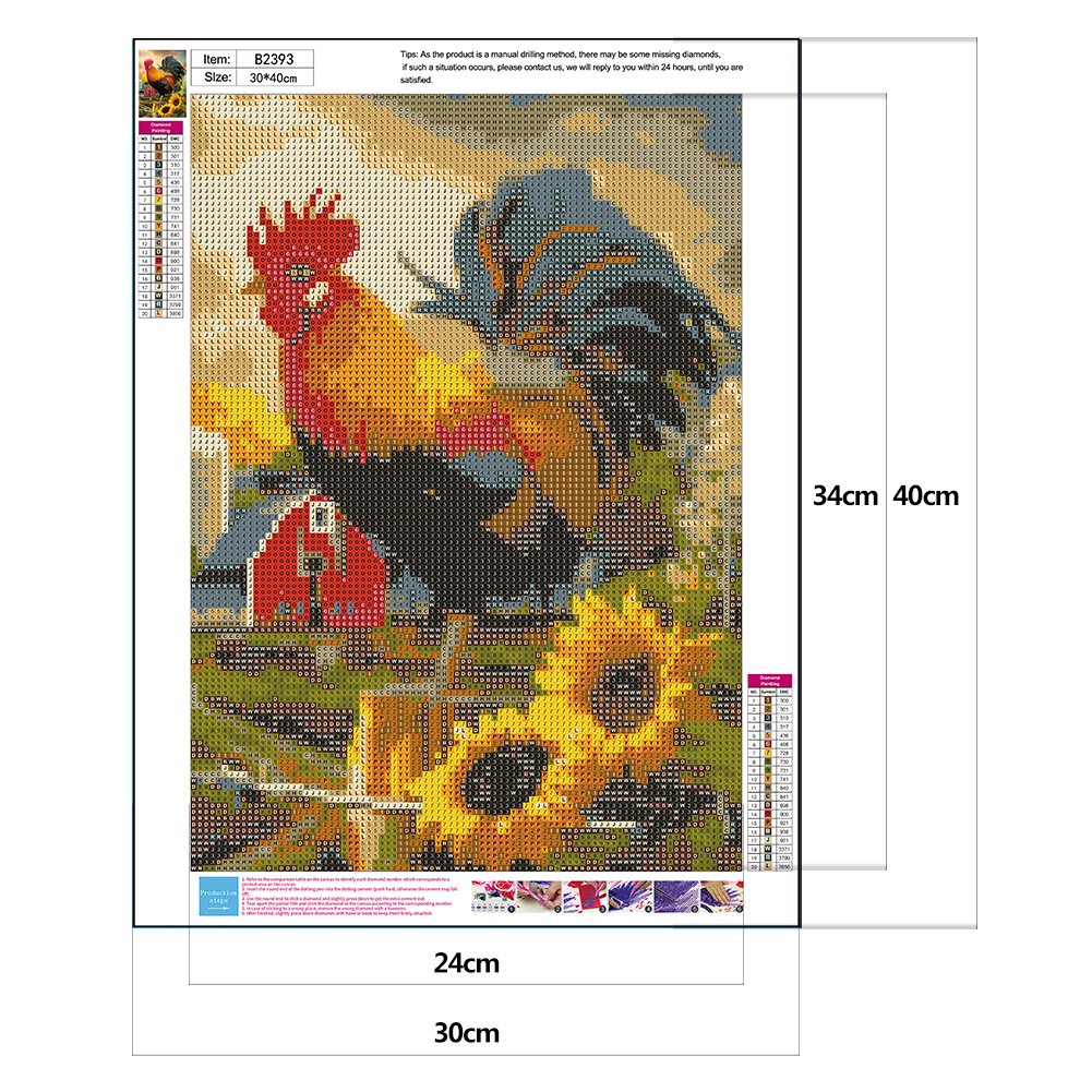 Diamond Painting - Full Round - Rooster A