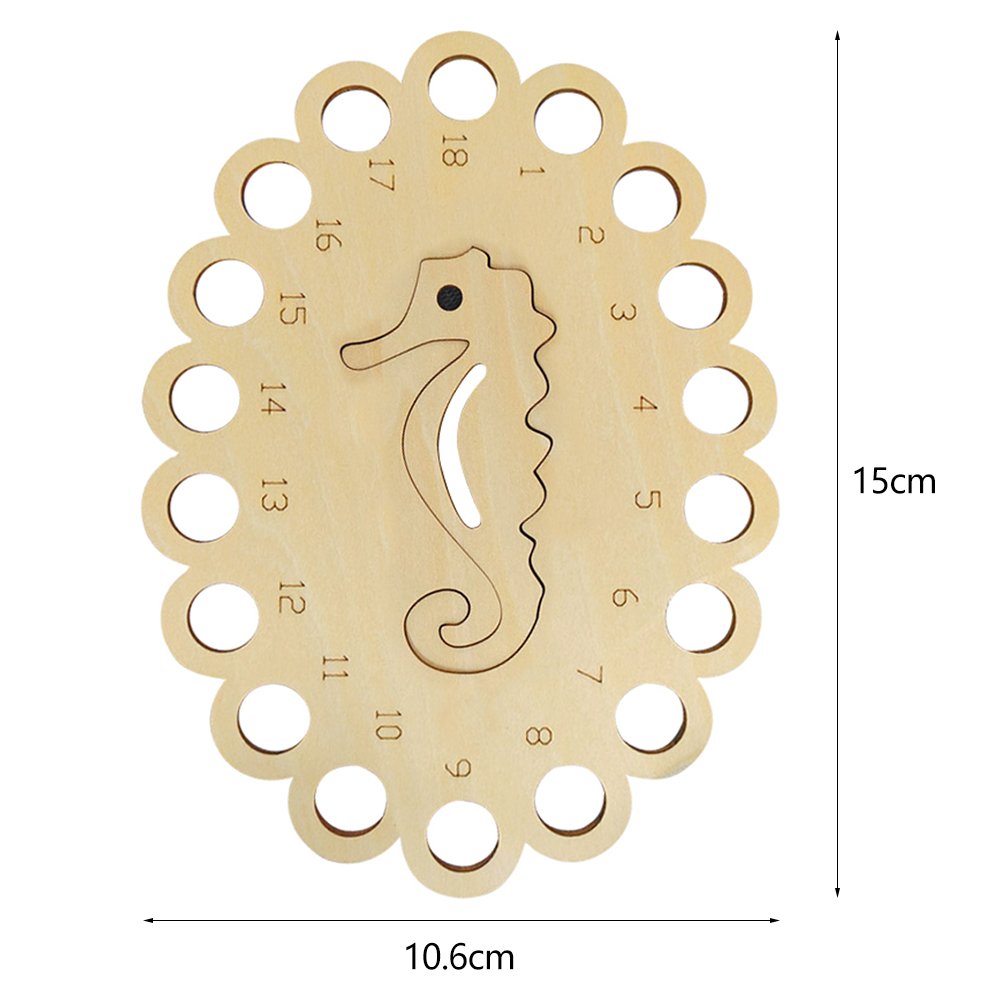 Hollow Thread Board Wooden Cross Stitch Tool - Seahorse