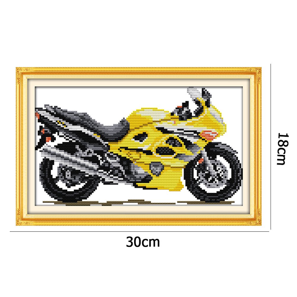 14ct Stamped Cross Stitch - Motorcycle (30*18cm)