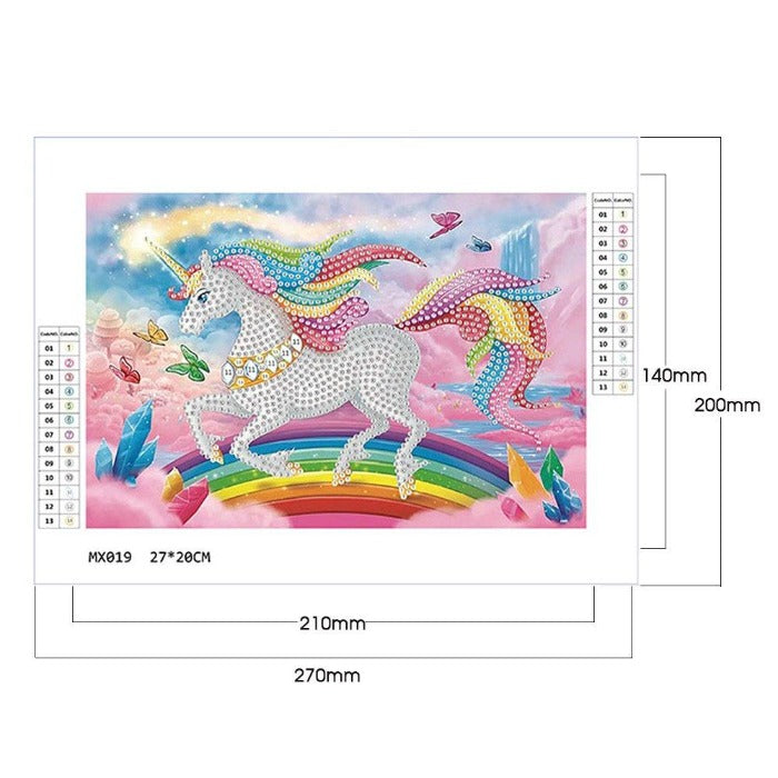 Diamond Painting - Crystal Rhinestone - Rainbow Horn Horse