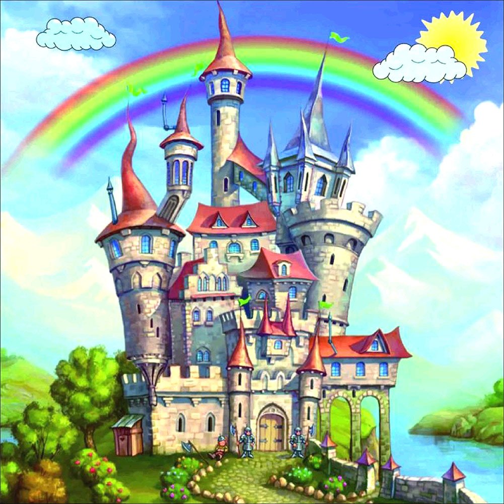 Rainbow Castle Full Round Diamond Painting