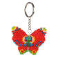 Stamped Beads Cross Stitch Keychain Red Butterfly 
