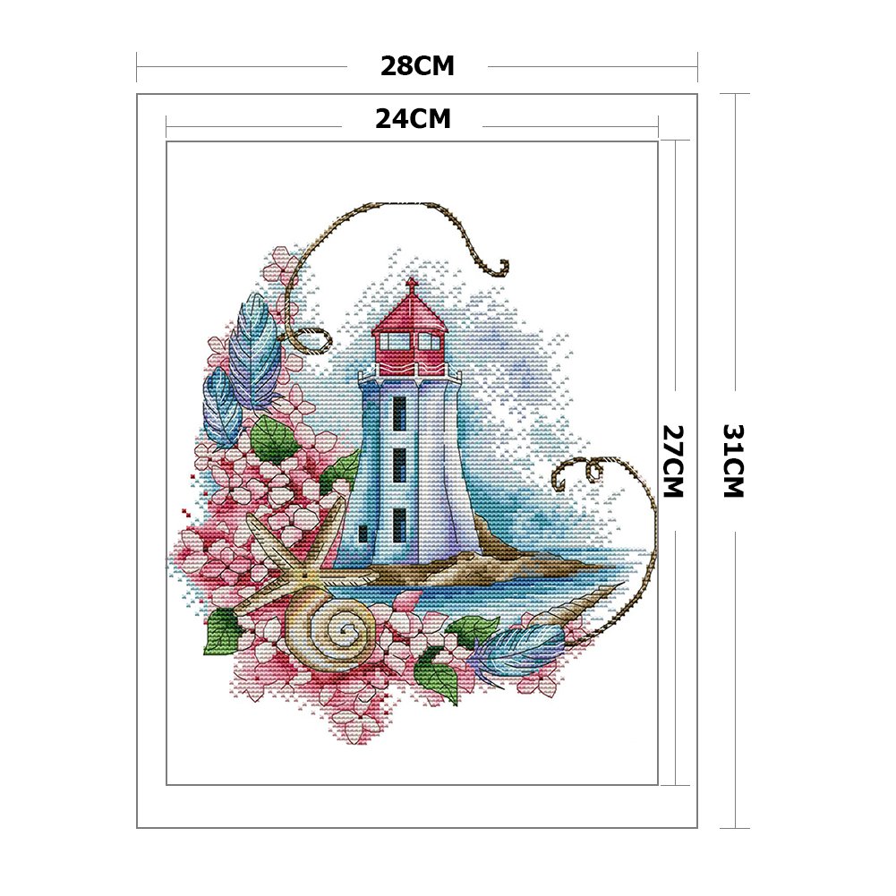 14ct Stamped Cross Stitch - Lighthouse (28*31cm)